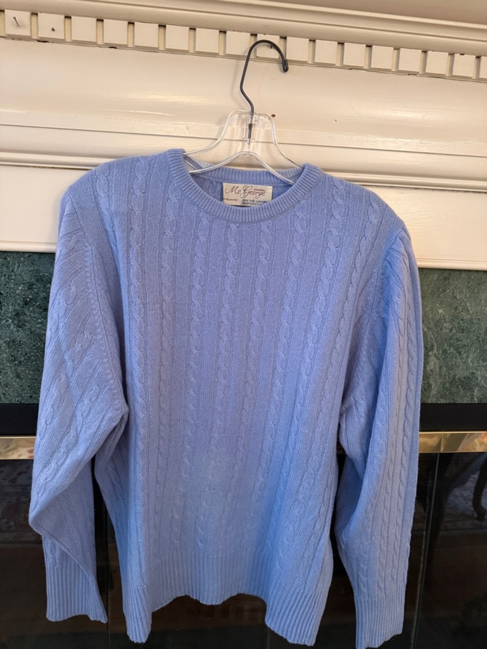 McGregor Women’s Pastel Blue Cable Crewneck Sweater